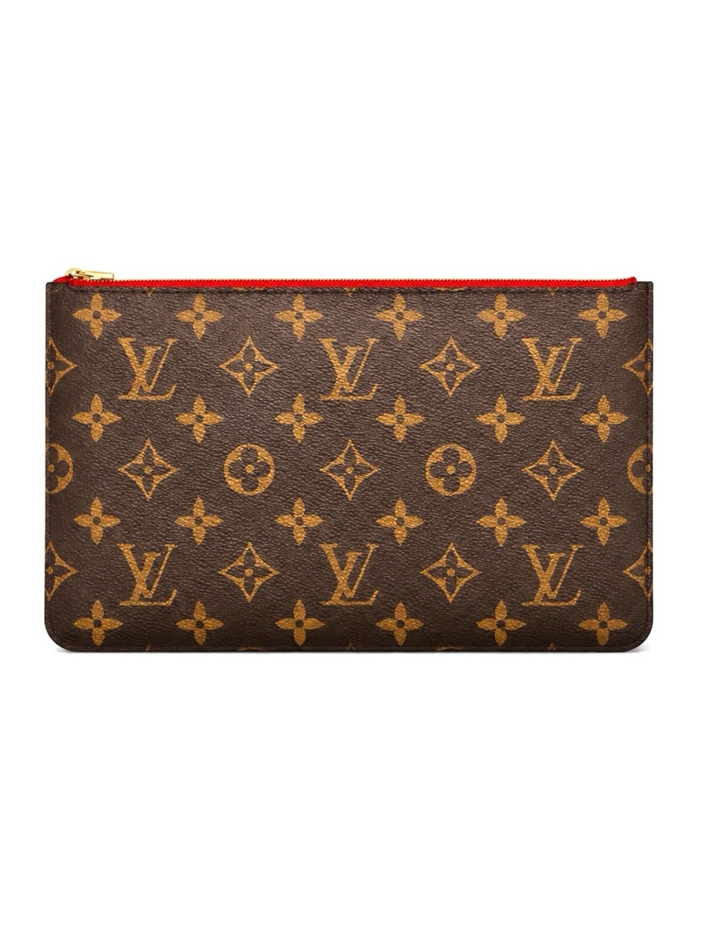 Louis Vuitton LV Brown Monogram Neverfull Zippered Pouch Clutch NEW - Picture 1 of 10